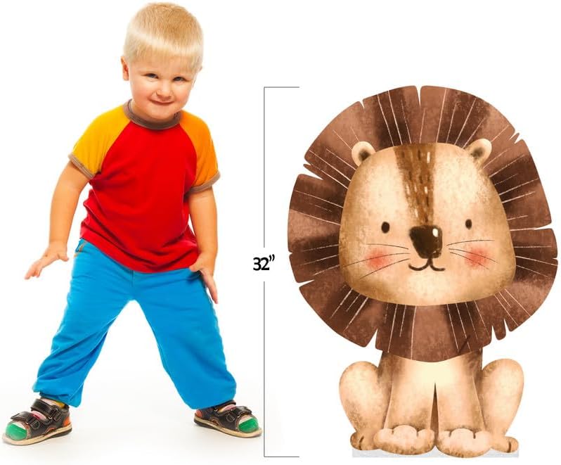 Watercolor Animal Cardboard Cutout - Lion Stand Up