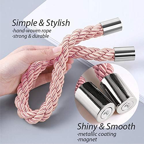 NICEEC 4 Pack Magnetic Curtain Tiebacks Modern Simple Design