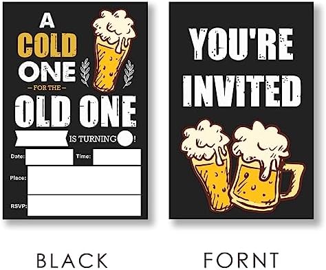 EUDOSI Cheers Birthday Party Invitations Fill-In Set of 20 with Envelopes