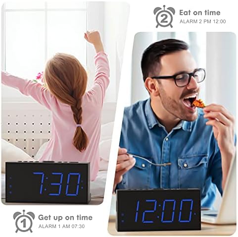 Simple Digital Alarm Clock with 75 Display and Dual Alarms