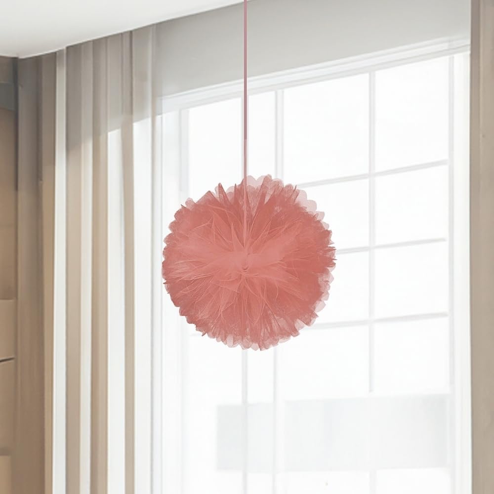 Pink Love And Leaves Tulle Decor - Pack of 3