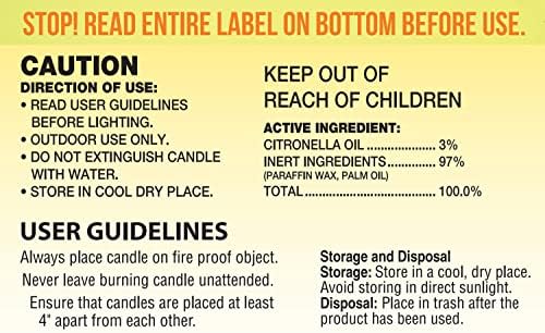 Hyoola Citronella Candles 3 Pack Outdoor Indoor