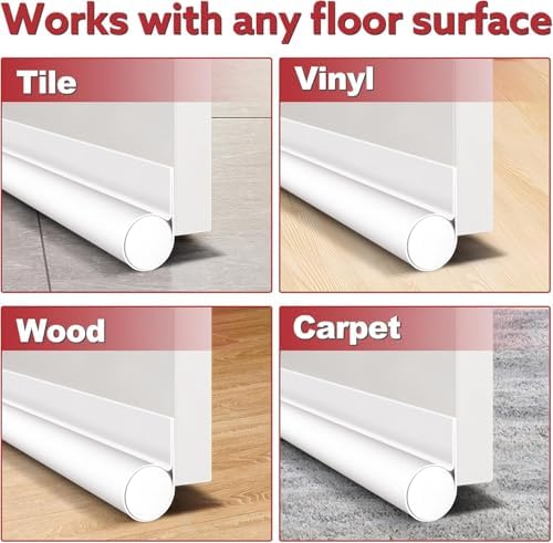 HomeProtect Door Draft Stopper for Bottom of Door White