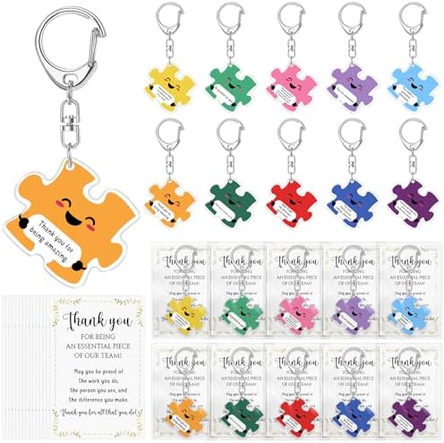 Geelin Team Puzzle Keychain Gift Set for Employees and Teachers