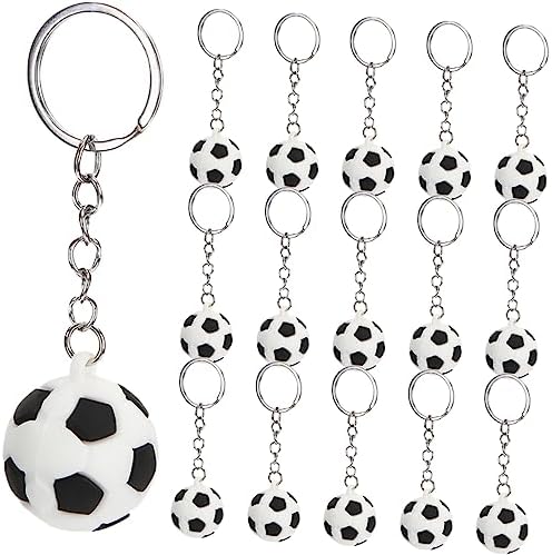 16pcs Soccer Keychain Set with Ball Design