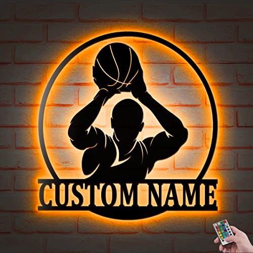 Custom Basketball Player Metal Wall Art Sign 14 Inches