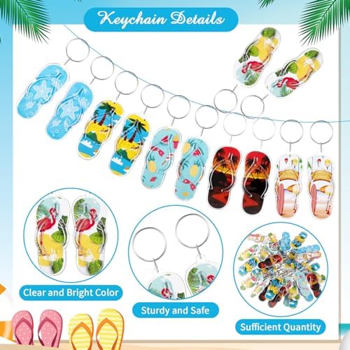 48 Packs Flip Flop Keychains Summer Party Favor