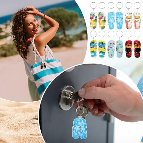 48 Packs Flip Flop Keychains Summer Party Favor