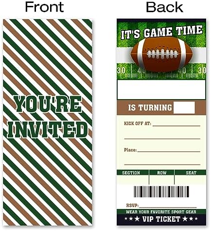 VAHATAN Football Ticket Party Invitations 20 Pack