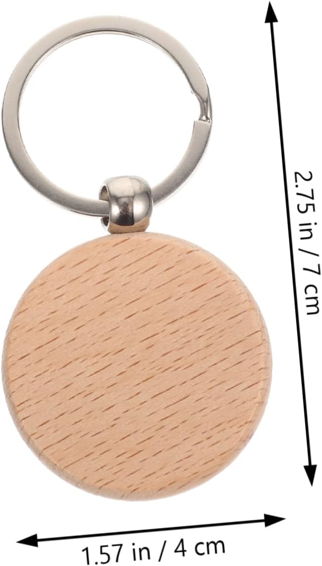 30pcs Unfinished Wooden Keychain Blanks for DIY Crafting