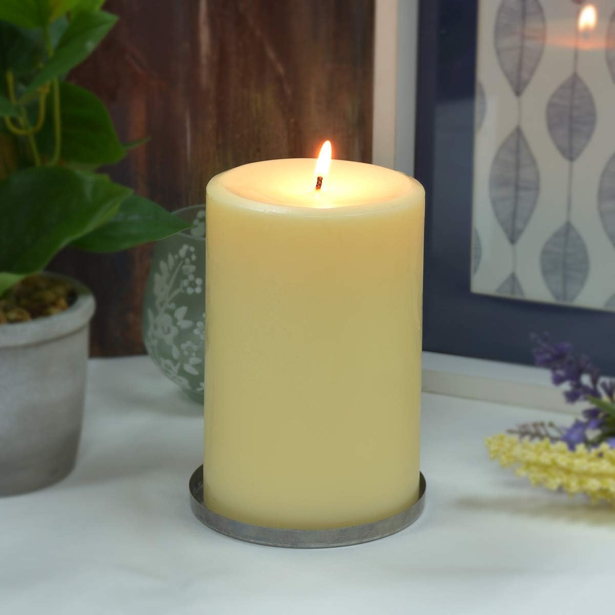 6 Inch Ivory Pillar Candle for Home Dcor