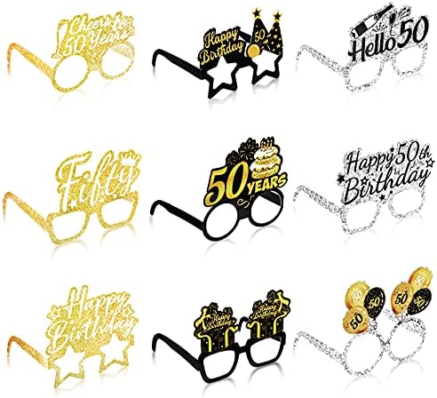 Threan 36 Pcs 50th Birthday Paper Eyeglasses