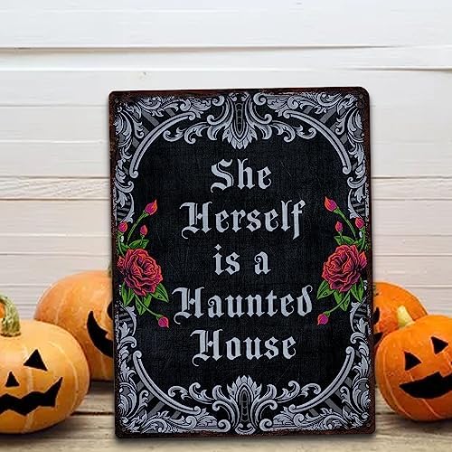 Halloween Witches House Rules Metal Tin Sign 12x16 Inches