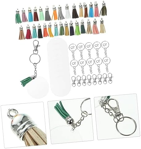 1set Acrylic Keychain Blanks with Accessories for Custom Projects