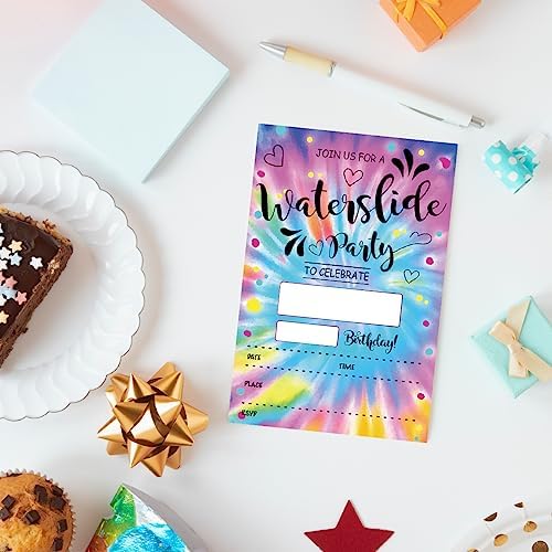 Waterslide Birthday Invitations Set of 20 with Envelopes