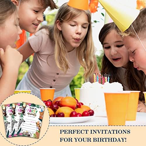 Safari Jungle Animals Birthday Invitations Set of 20