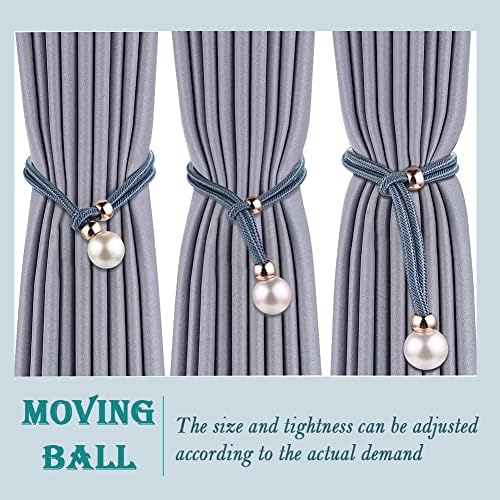 2Pcs Curtain Tie-Backs with Luxury Pearl Hooks