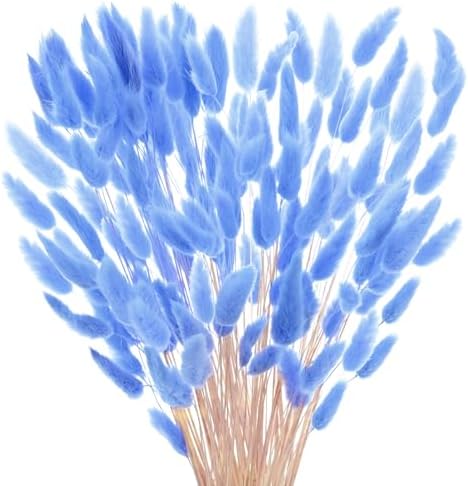 180-Pack Bright Blue Artificial Bunny Tail Grass