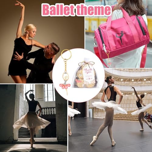 30 Sets Birthday Party Favors Ballerina Keychain Pack