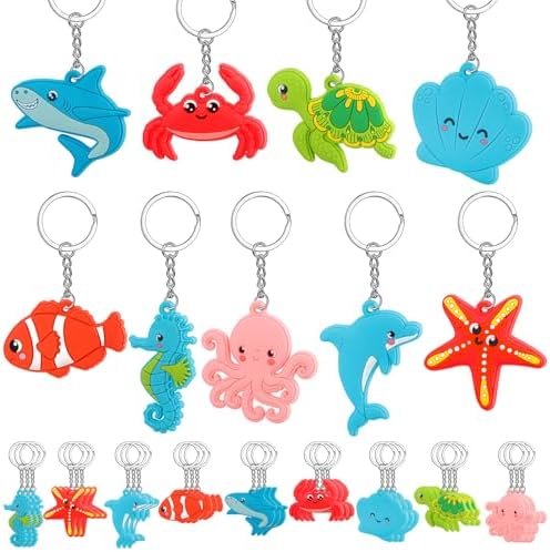 Yinkin 36 Pcs Summer Party Keychains with 9 Styles