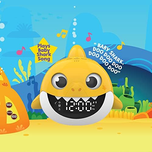 Core Innovations Baby Shark Alarm Clock and Bluetooth Speaker Yellow