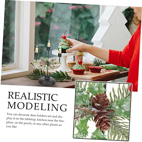 Elegant Christmas Candle Holder Three-Headed Table Centerpiece