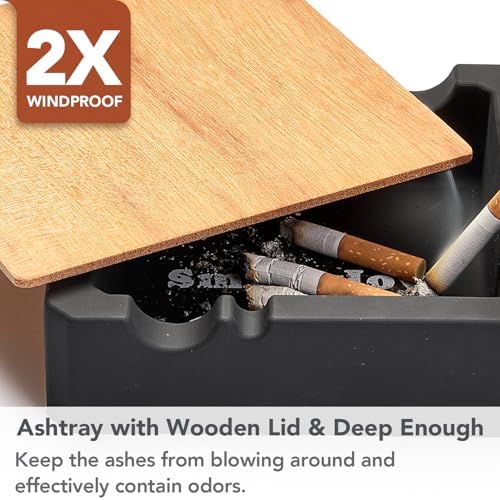 SmokyJoy Windproof Cigar Ashtray with Lid