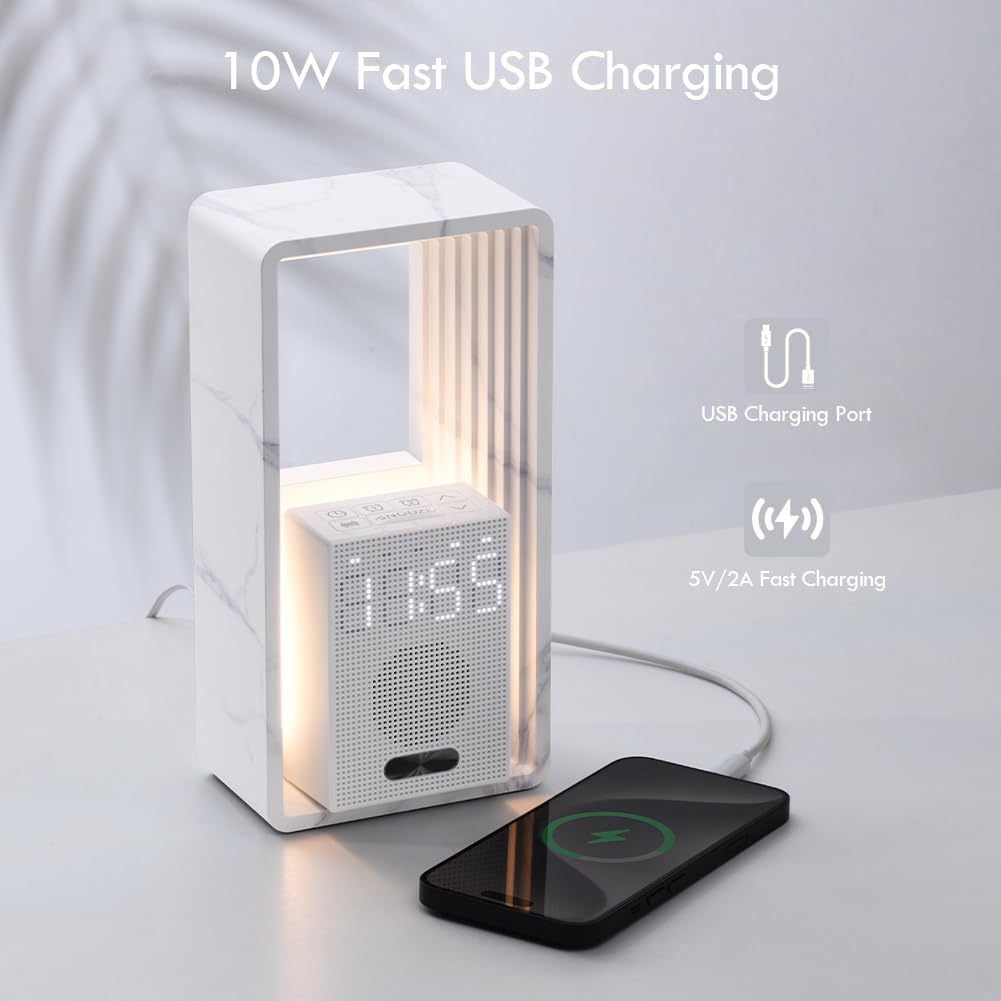 WILIT Digital Alarm Clock with Sunrise Light and White Noise