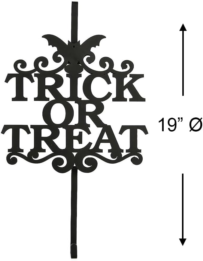 National Tree Company Trick or Treat Wreath Hanger Black 19 Inches