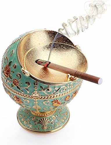 K COOL Windproof Ashtray with Lid Metal Portable