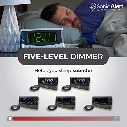 Sonic Alert Dual Extra Loud Alarm Clock with Bed Shaker