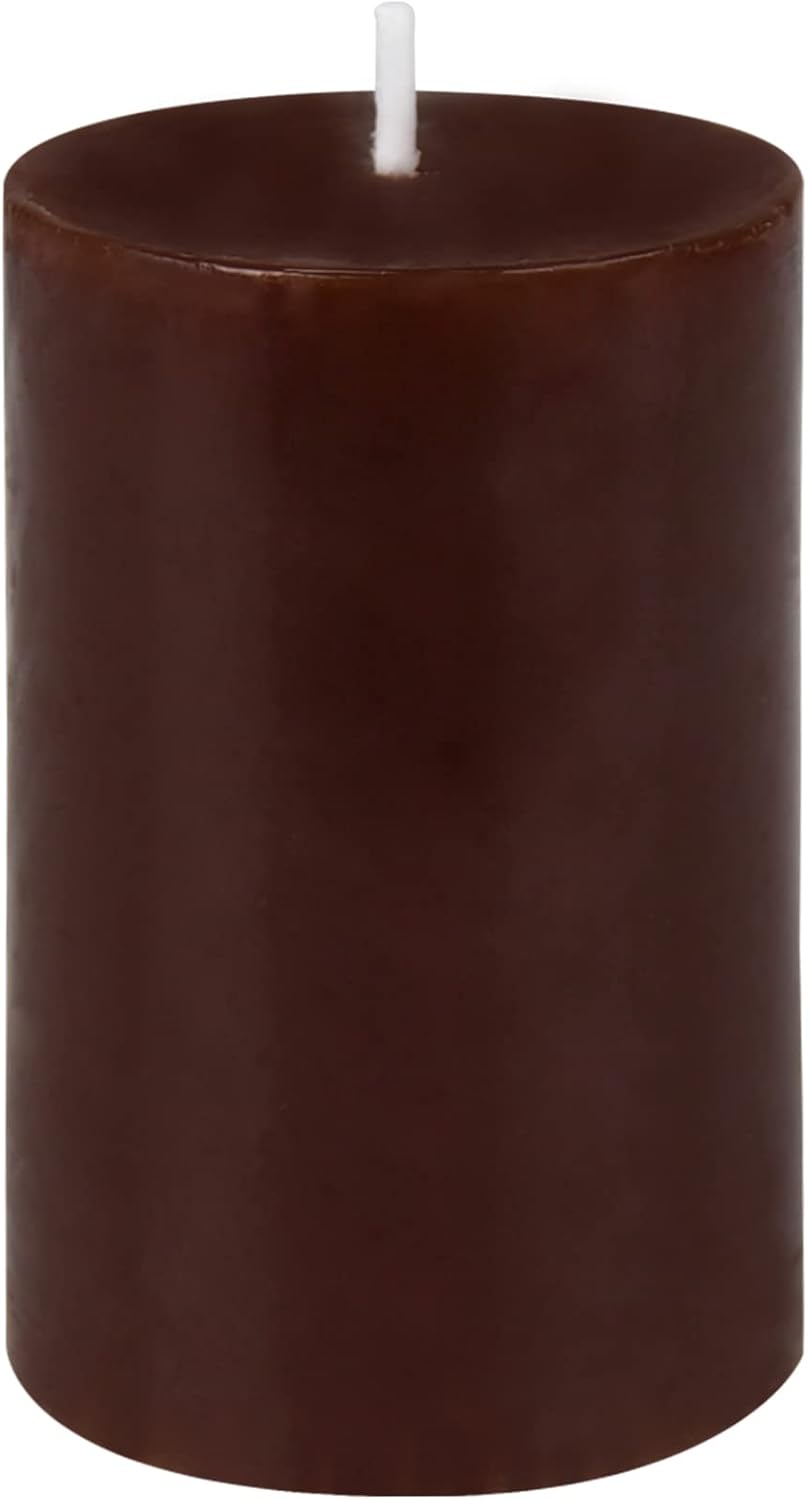 Jeco 3 Inch Brown Pillar Candle
