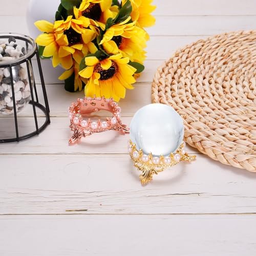 MECCANIXITY Rose Gold Crystal Ball Display Holder