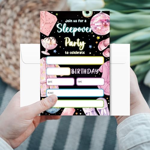 Slumber Birthday Invites with Envelopes 20pcs