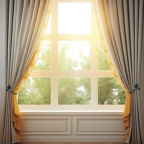 Premium Metal Leaf Curtain Holdbacks 2 Pack Matte Black Heavy Duty Hooks