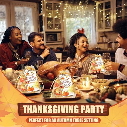 20 Sets Thanksgiving Keychains with Cards and Bags