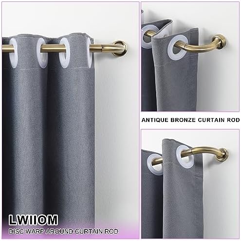 Antique Bronze Disc Curtain Rods 28-48 Inches