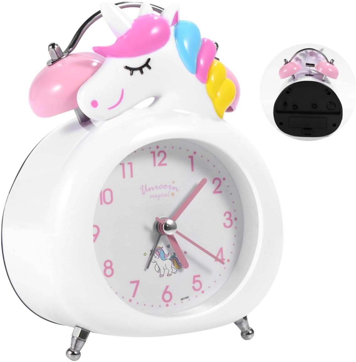 Unicorn Alarm Clock with Bell and Night Light