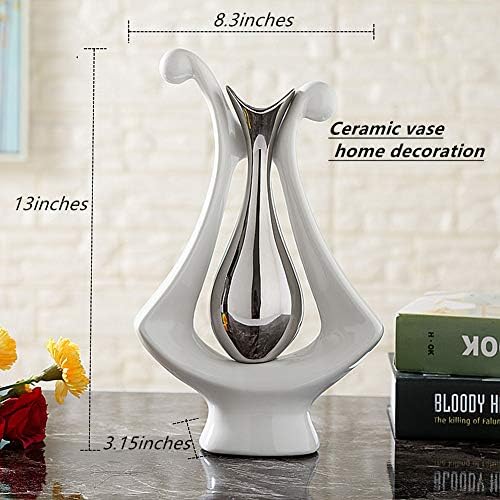 Anding Silver White Ceramic Vase Decorative Sculpture