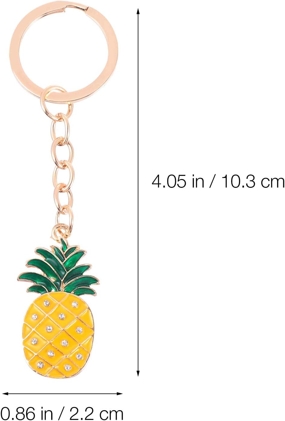 LUOZZY 8 Pcs Pineapple Keychains with Rhinestones