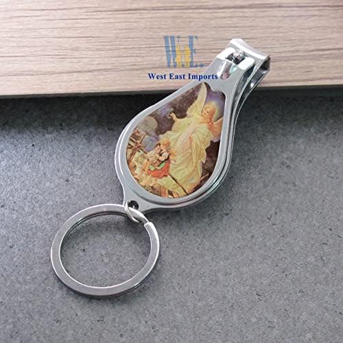 12 Pcs Guardian Angel Keychain with Nail Clipper and Bottle Opener