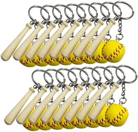 POPETPOP 16pcs Baseball Keychain Set for Boys Girls and Players