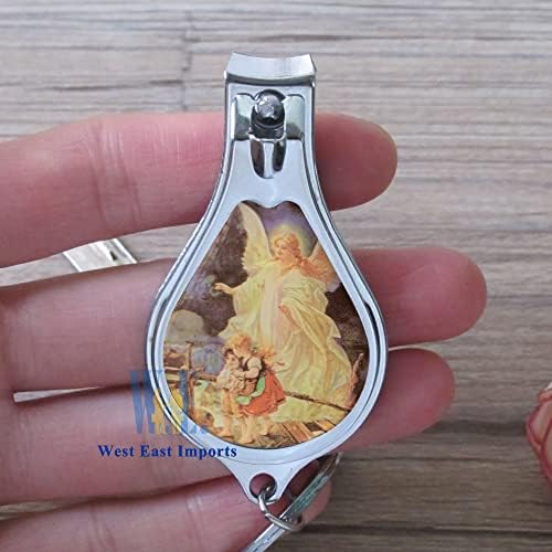 12 Pcs Guardian Angel Keychain with Nail Clipper and Bottle Opener