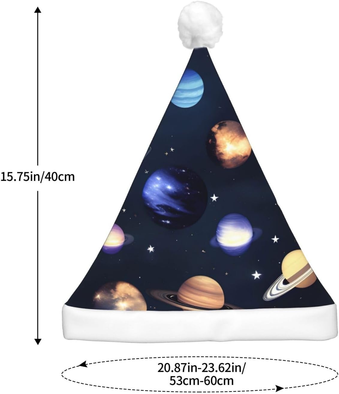 Planets Stars Milky Way Galaxy Print Christmas Hat with LED Light