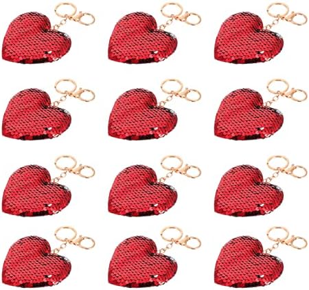 24pcs Heart Shaped Glitter Keychains for Valentines Day and Special Occasions