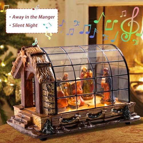 VCUTEKA Christmas Village Collectible Building with LED Lights and Music