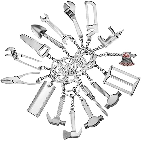 20pcs Creative Tool Keychain Pendants for Bags and Cars