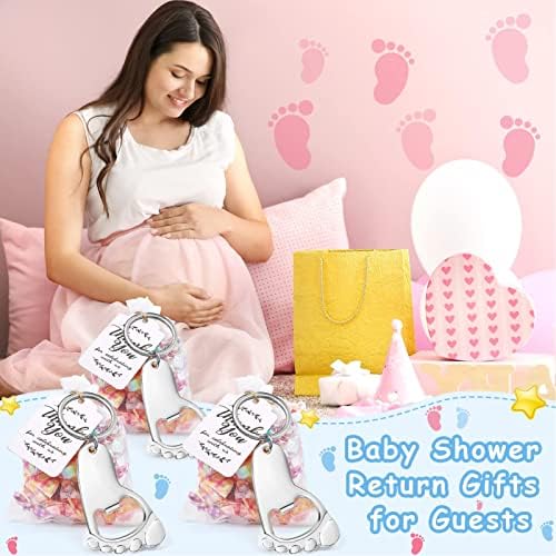 24Pcs Baby Footprint Keychain Bottle Opener