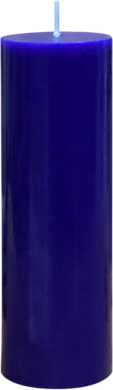 6 Inch Blue Pillar Candle for Home Dcor