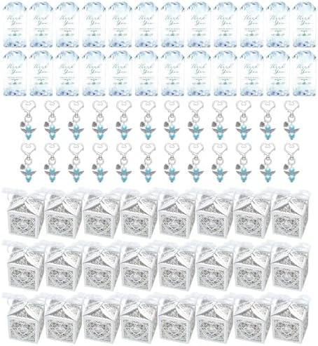 Pack Of 24 Wing Charm Keychains With Organza Bags